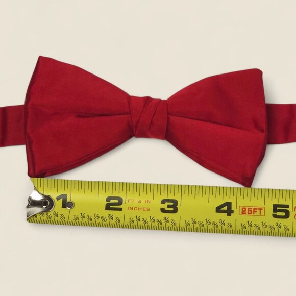Rare Christian Dior Red Silk Bow Tie Paris Made in USA Adjustable BOXED VTG - Picture 9 of 15